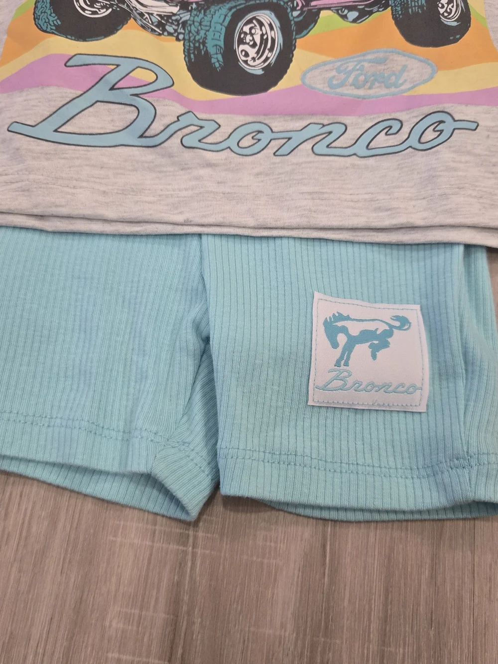 NWT Ford Bronco Toddler Girl Graphic Tee & Bike Shorts Set 18M